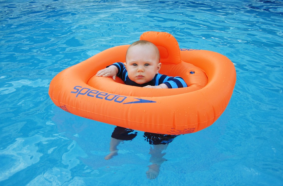 baby in pool